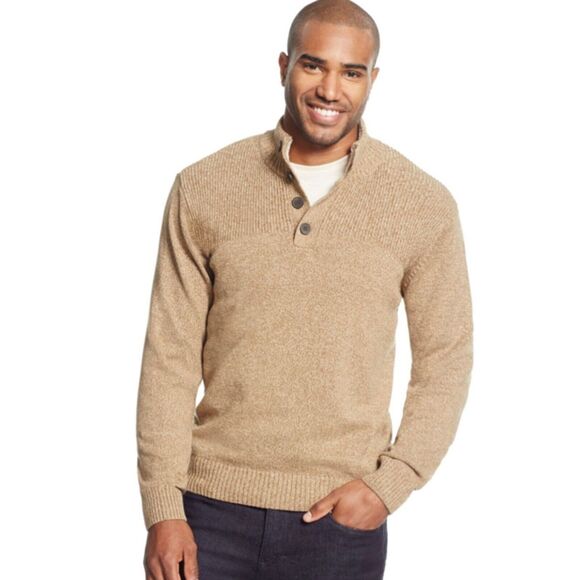 Tricots St. Raphael Sherpa Lined Collar Pullover Sweater Men's Size Medium - Picture 6 of 8